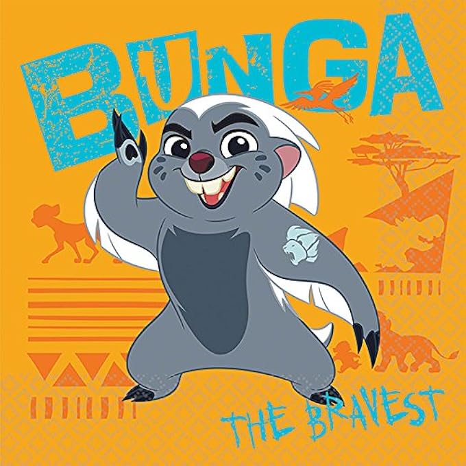 DISNEY THE LION GUARD BEVERAGE NAPKINS, PARTY FAVOR 16 CT, MULTICOLOR, ONE SIZE (501667)